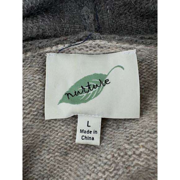 Featherlight Lambswool Blend Cardigan Horn Button Sweater Brown Large Nurture - Picture 6 of 8